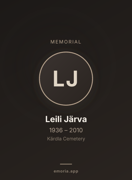 Memorial portrait of Leili Järva