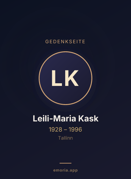 Gedenkportrait von Leili-Maria Kask