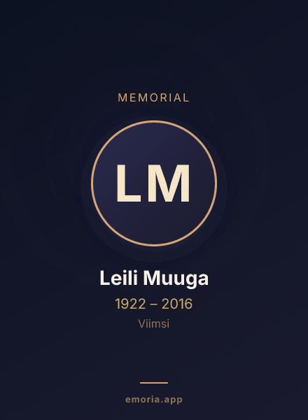 Memorial portrait of Leili Muuga