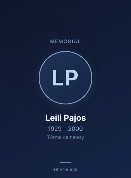 Memorial portrait of Leili Pajos