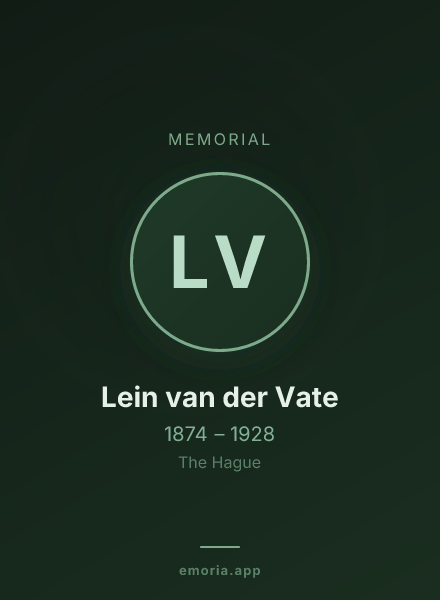Memorial portrait of Lein van der Vate