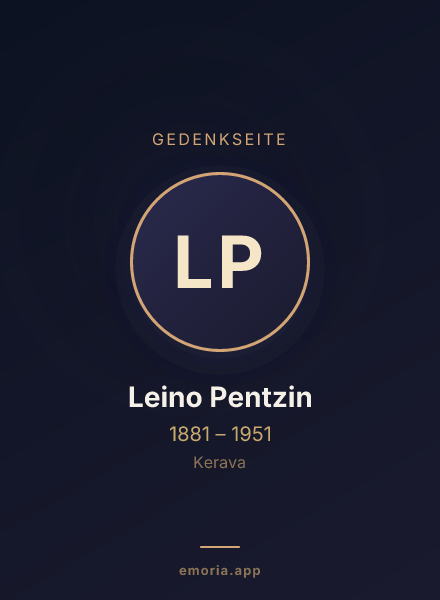 Gedenkportrait von Leino Pentzin