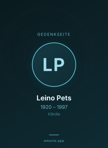 Gedenkportrait von Leino Pets