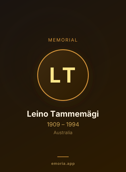 Memorial portrait of Leino Tammemägi