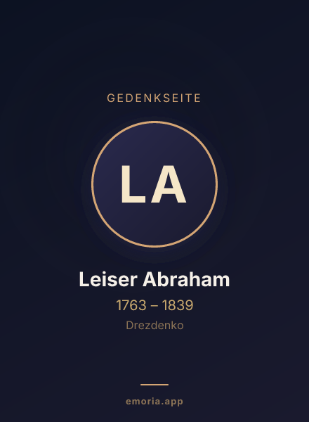 Gedenkportrait von Leiser Abraham