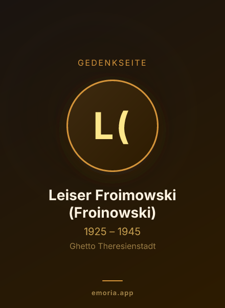 Gedenkportrait von Leiser Froimowski (Froinowski)