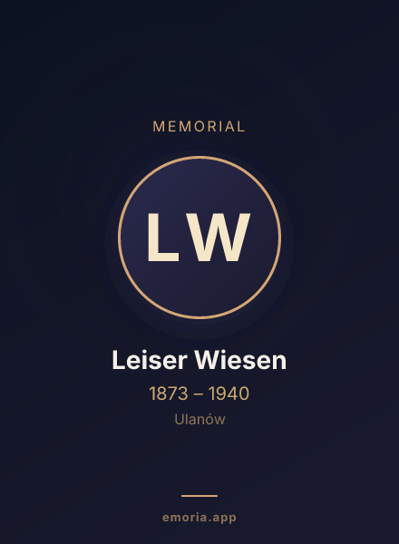 Memorial portrait of Leiser Wiesen