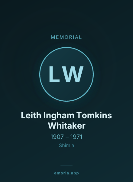 Memorial portrait of Leith Ingham Tomkins Whitaker