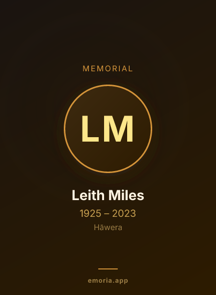 Memorial portrait of Leith Miles