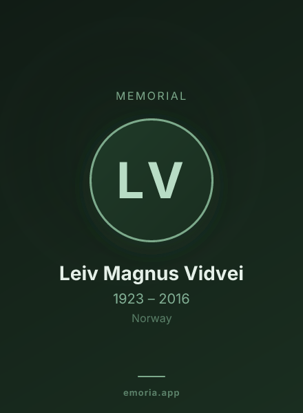 Memorial portrait of Leiv Magnus Vidvei