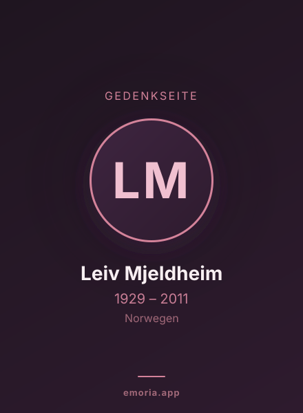 Gedenkportrait von Leiv Mjeldheim