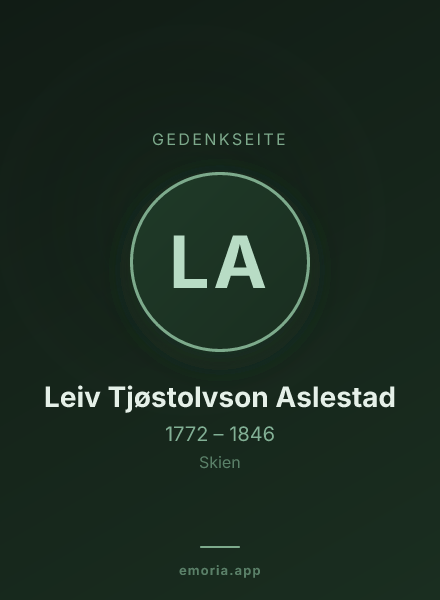 Gedenkportrait von Leiv Tjøstolvson Aslestad