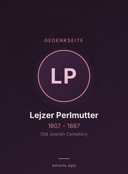 Gedenkportrait von Lejzer Perlmutter