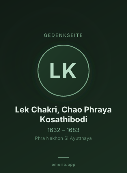 Gedenkportrait von Lek Chakri, Chao Phraya Kosathibodi