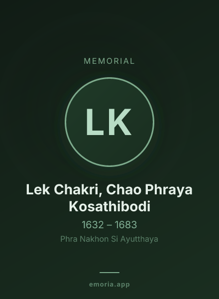 Memorial portrait of Lek Chakri, Chao Phraya Kosathibodi