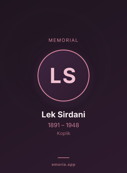 Memorial portrait of Lek Sirdani