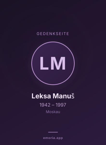 Gedenkportrait von Leksa Manuš