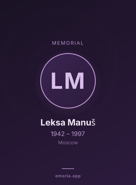 Memorial portrait of Leksa Manuš