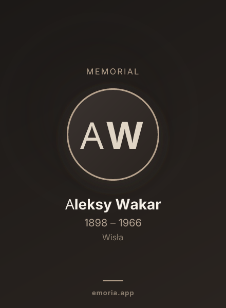Memorial portrait of Аleksy Wakar