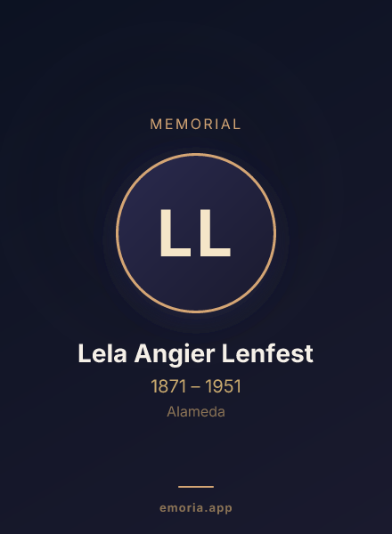 Memorial portrait of Lela Angier Lenfest