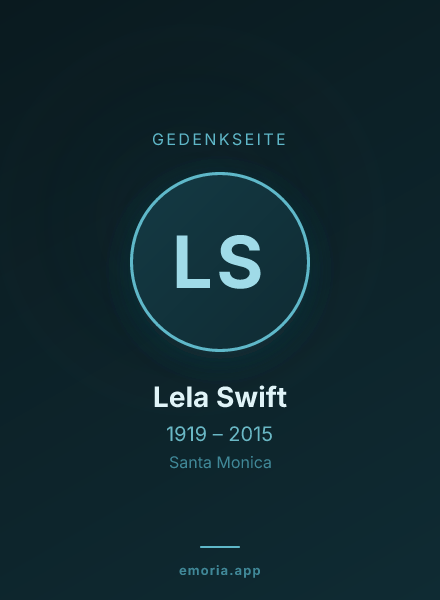 Gedenkportrait von Lela Swift