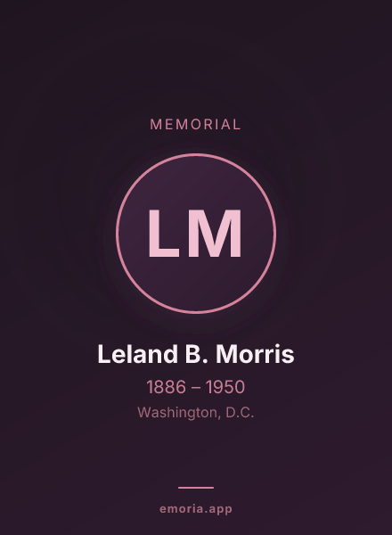 Memorial portrait of Leland B. Morris
