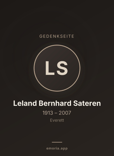 Gedenkportrait von Leland Bernhard Sateren