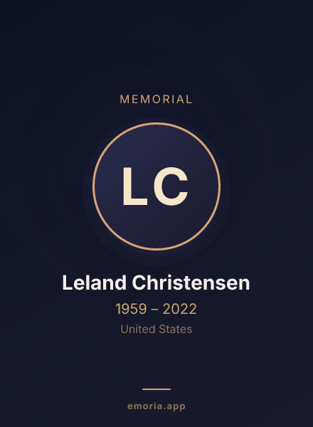 Memorial portrait of Leland Christensen