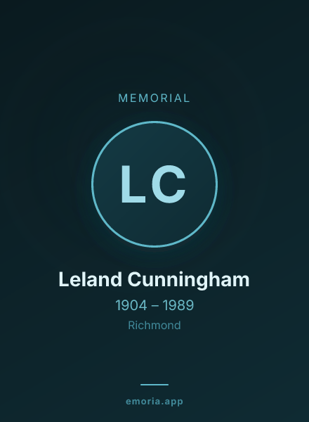 Memorial portrait of Leland Cunningham
