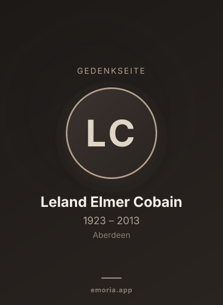 Gedenkportrait von Leland Elmer Cobain