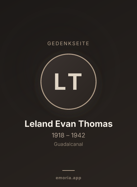 Gedenkportrait von Leland Evan Thomas