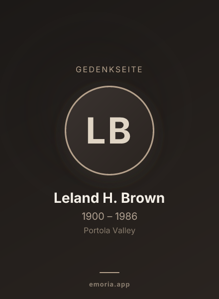 Gedenkportrait von Leland H. Brown