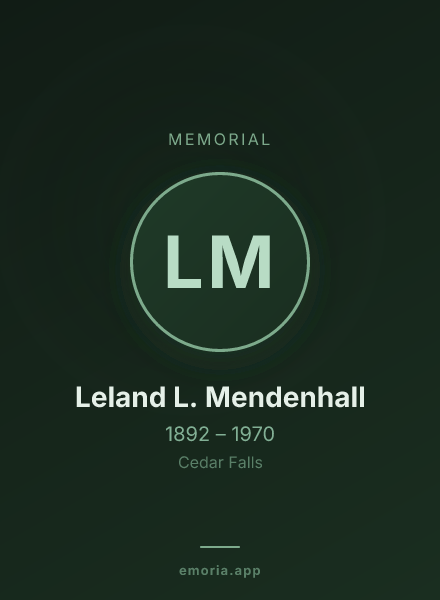 Memorial portrait of Leland L. Mendenhall