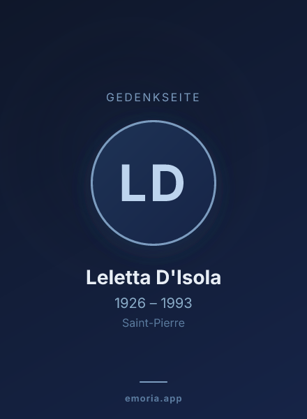 Gedenkportrait von Leletta D'Isola