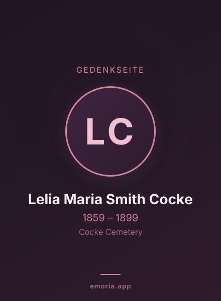 Gedenkportrait von Lelia Maria Smith Cocke