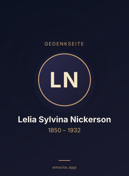 Gedenkportrait von Lelia Sylvina Nickerson