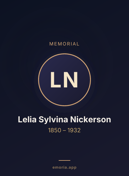Memorial portrait of Lelia Sylvina Nickerson