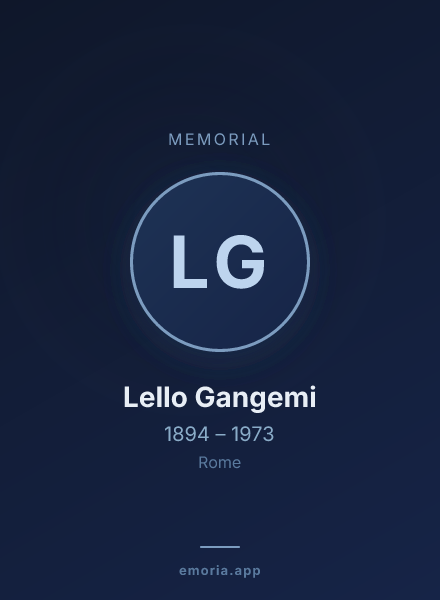 Memorial portrait of Lello Gangemi