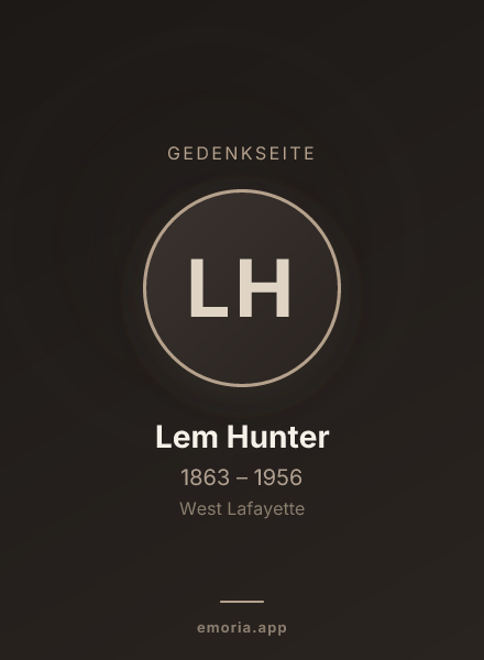 Gedenkportrait von Lem Hunter