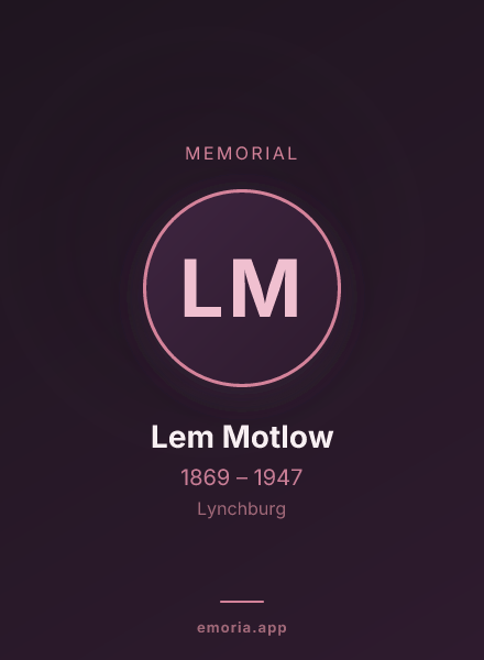 Memorial portrait of Lem Motlow