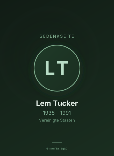 Gedenkportrait von Lem Tucker