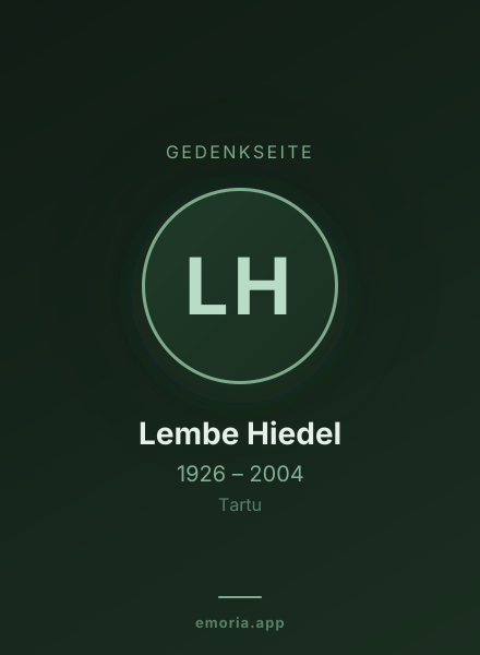 Gedenkportrait von Lembe Hiedel