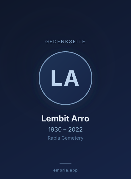 Gedenkportrait von Lembit Arro
