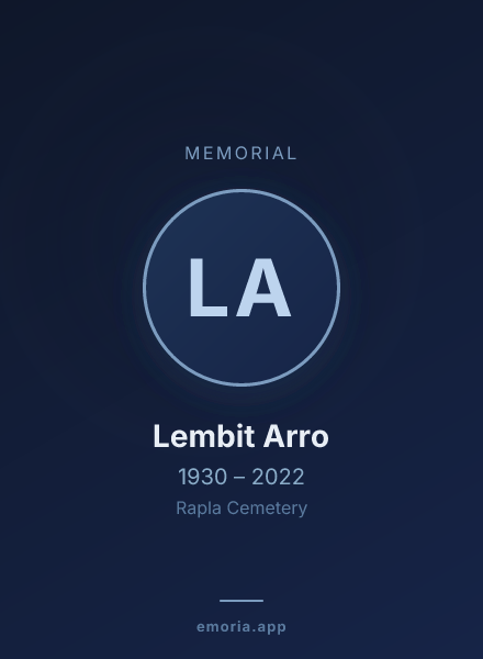 Memorial portrait of Lembit Arro