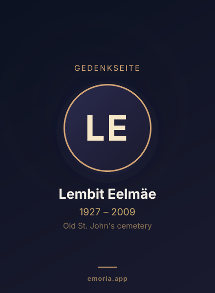 Gedenkportrait von Lembit Eelmäe
