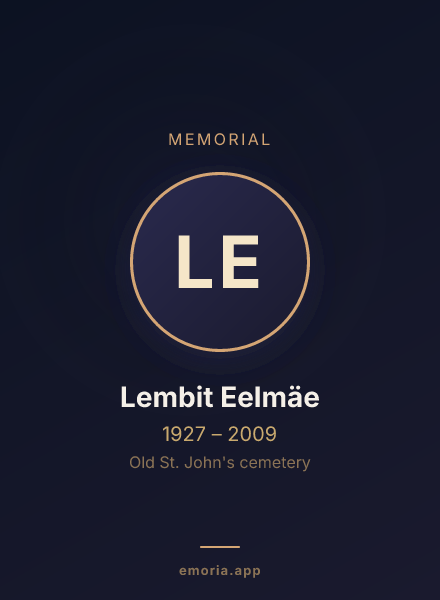 Memorial portrait of Lembit Eelmäe