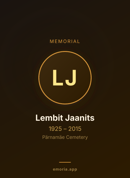 Memorial portrait of Lembit Jaanits
