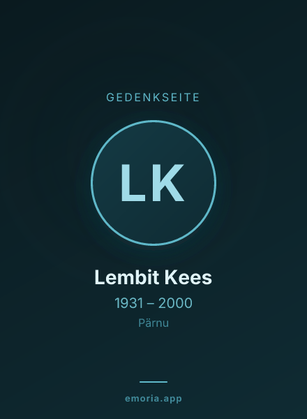 Gedenkportrait von Lembit Kees