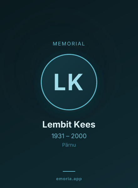Memorial portrait of Lembit Kees