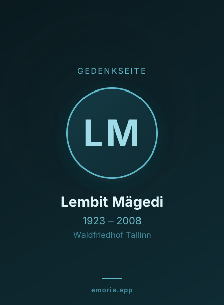 Gedenkportrait von Lembit Mägedi